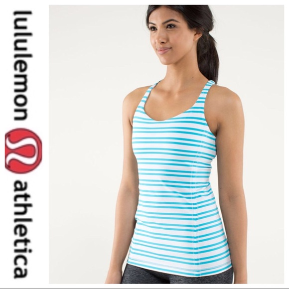 💕SALE💕 Lululemon Blue Stripe Free to be Tank Top - Picture 2 of 11